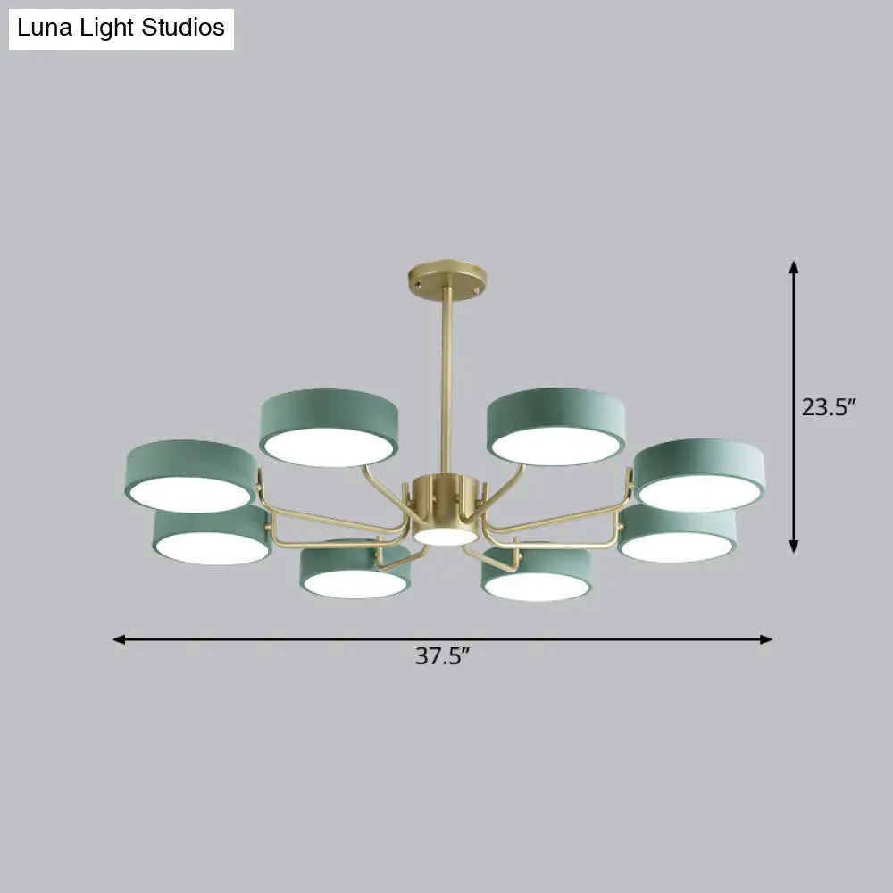 Modern Round Led Chandelier - Minimalistic Acrylic Living Room Hanging Lamp