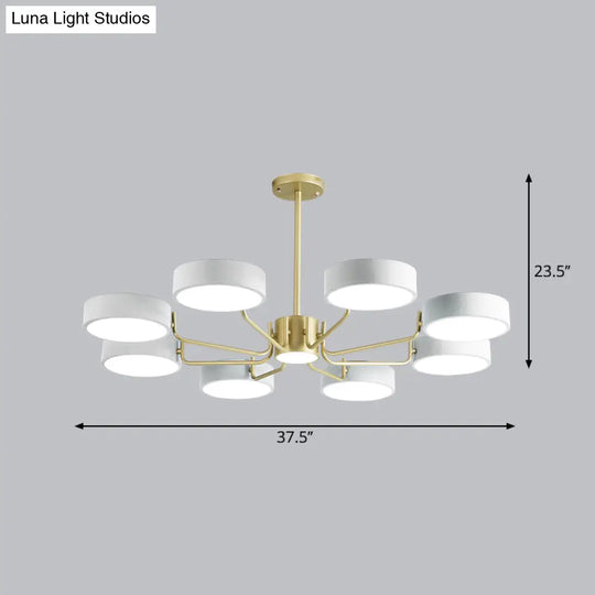 Modern Round Led Chandelier - Minimalistic Acrylic Living Room Hanging Lamp