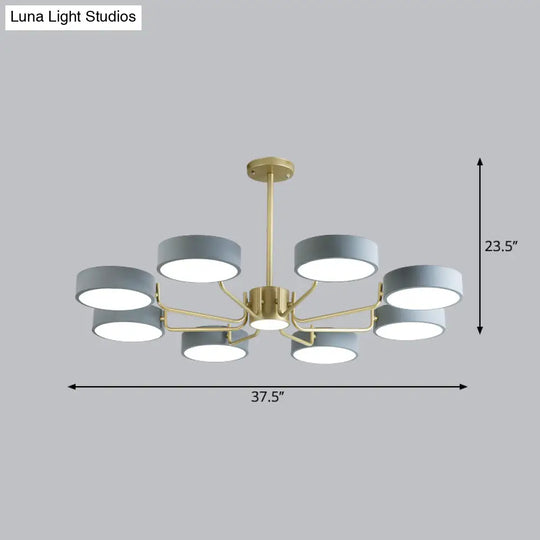 Modern Round Led Chandelier - Minimalistic Acrylic Living Room Hanging Lamp