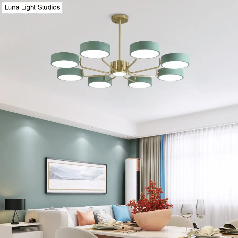 Modern Round Led Chandelier - Minimalistic Acrylic Living Room Hanging Lamp