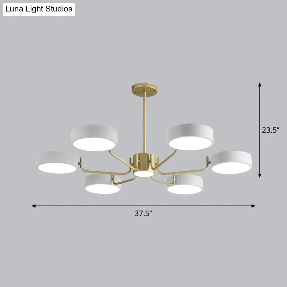 Modern Round Led Chandelier - Minimalistic Acrylic Living Room Hanging Lamp