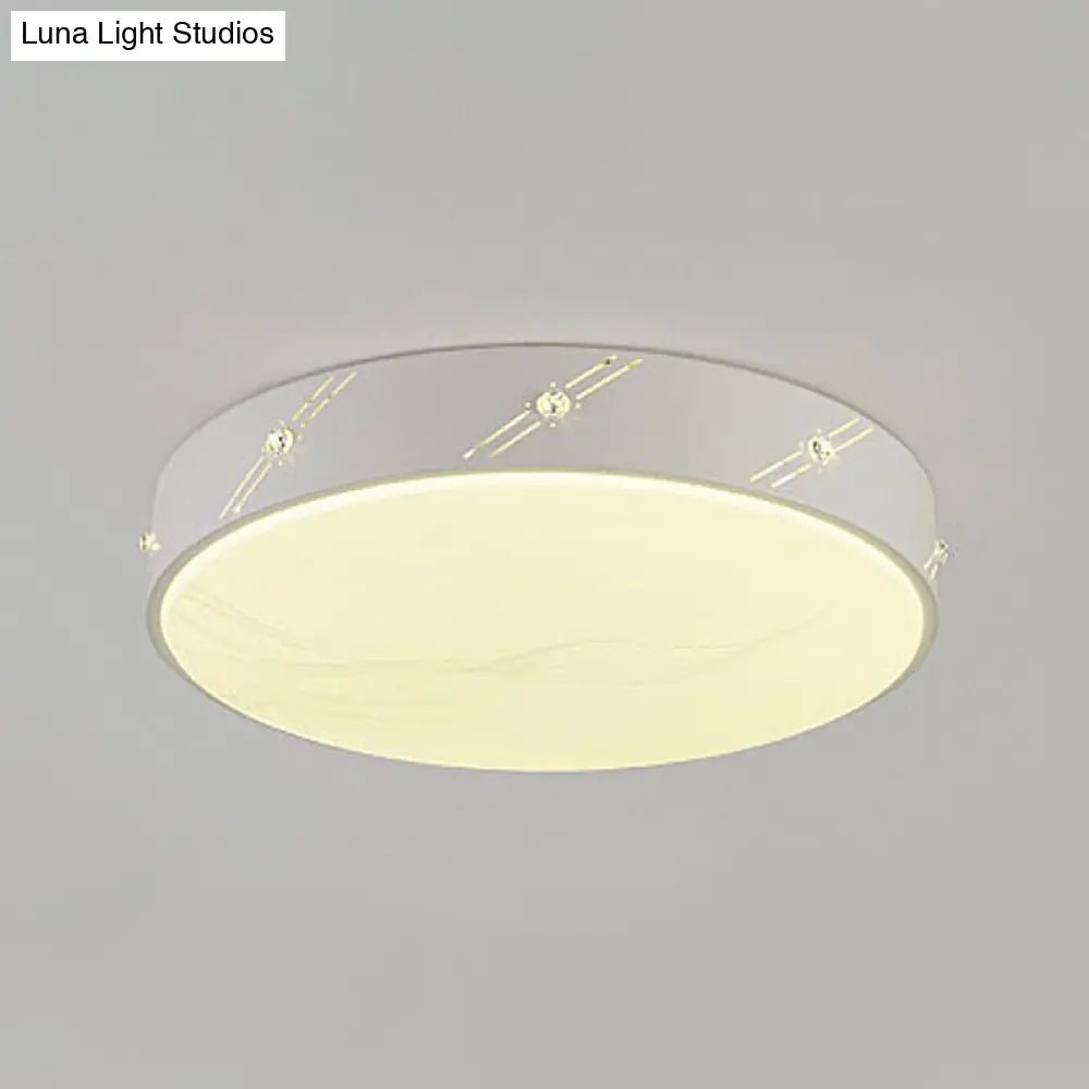 Modern Round Led Flush Mount Ceiling Light Fixture For Bedroom With Acrylic Diffuser