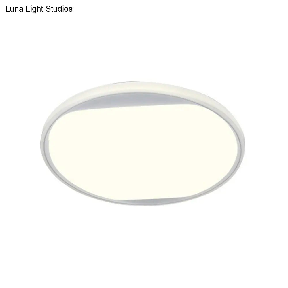 Modern Round Led Flush Mount Ceiling Light For Living Room White / Third Gear