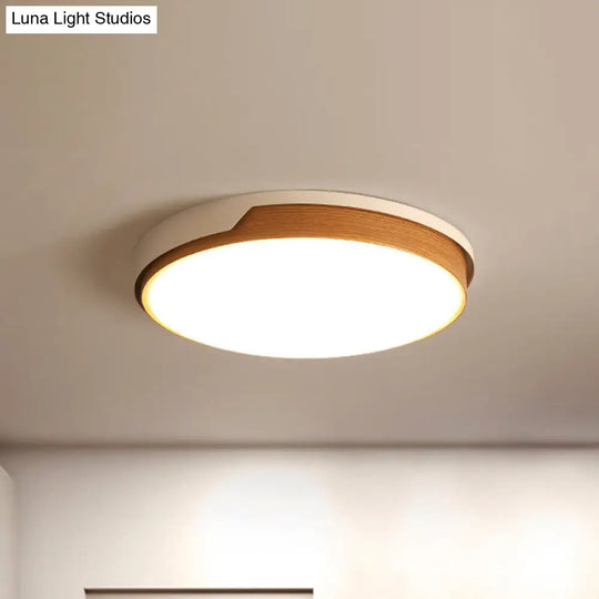 Modern Round Led Flush Mount Light For Dining Room In White / Warm