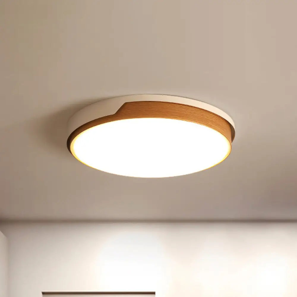 Modern Round Led Flush Mount Light For Dining Room In White / Warm