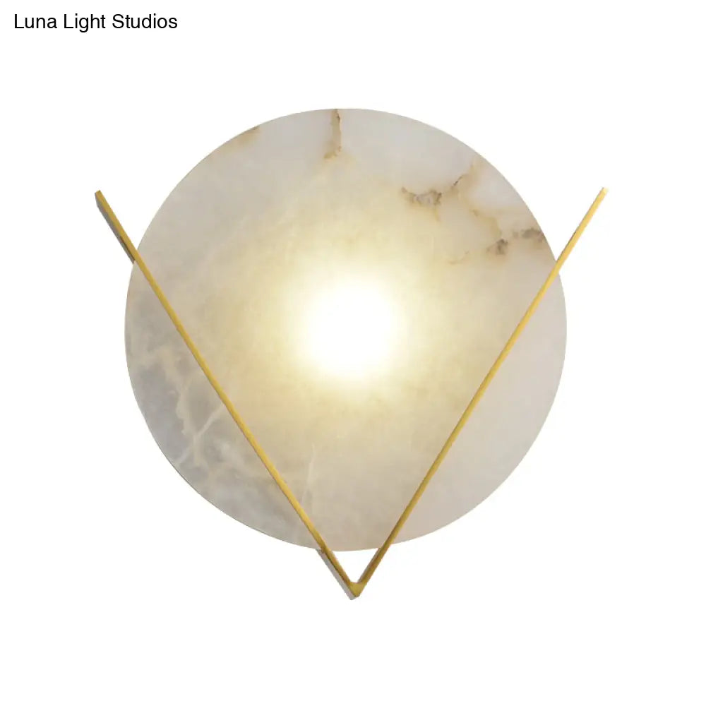 Modern Round Led Flush Wall Sconce With Gold Finish Ideal For Bedrooms Bathrooms And More!