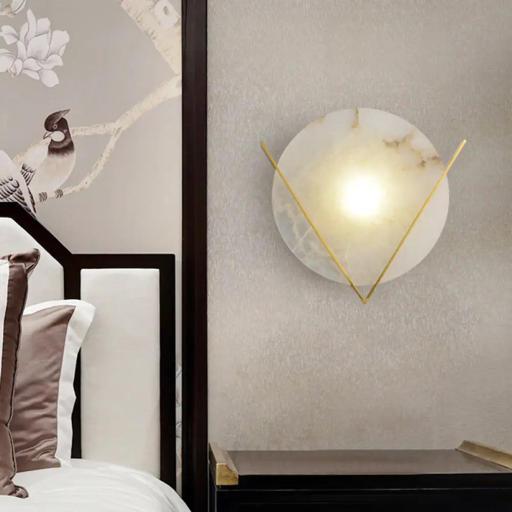 Modern Round Led Flush Wall Sconce With Gold Finish Ideal For Bedrooms Bathrooms And More!