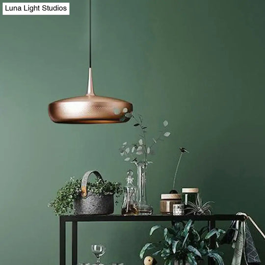 Modern Led Pendant Light: Stylish Round Design For Dining Room Suspended Lighting Rose Gold / Warm