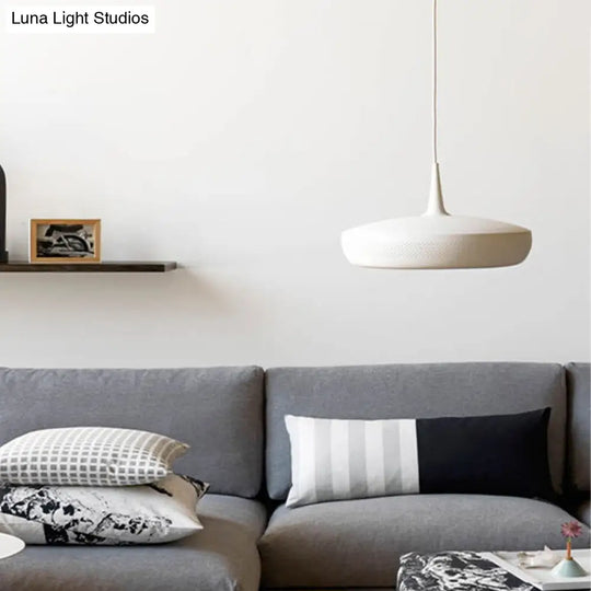 Modern Led Pendant Light: Stylish Round Design For Dining Room Suspended Lighting White / Warm