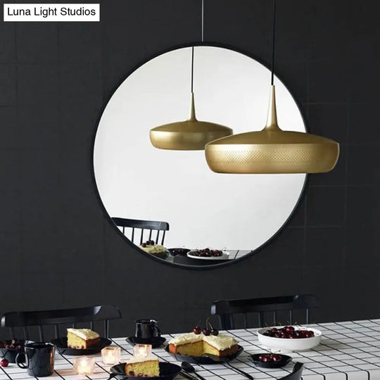 Modern Led Pendant Light: Stylish Round Design For Dining Room Suspended Lighting Gold / Warm