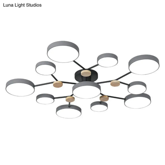 Modern Round Living Room Chandelier Pendant Light - Nordic Style Acrylic 11 Heads