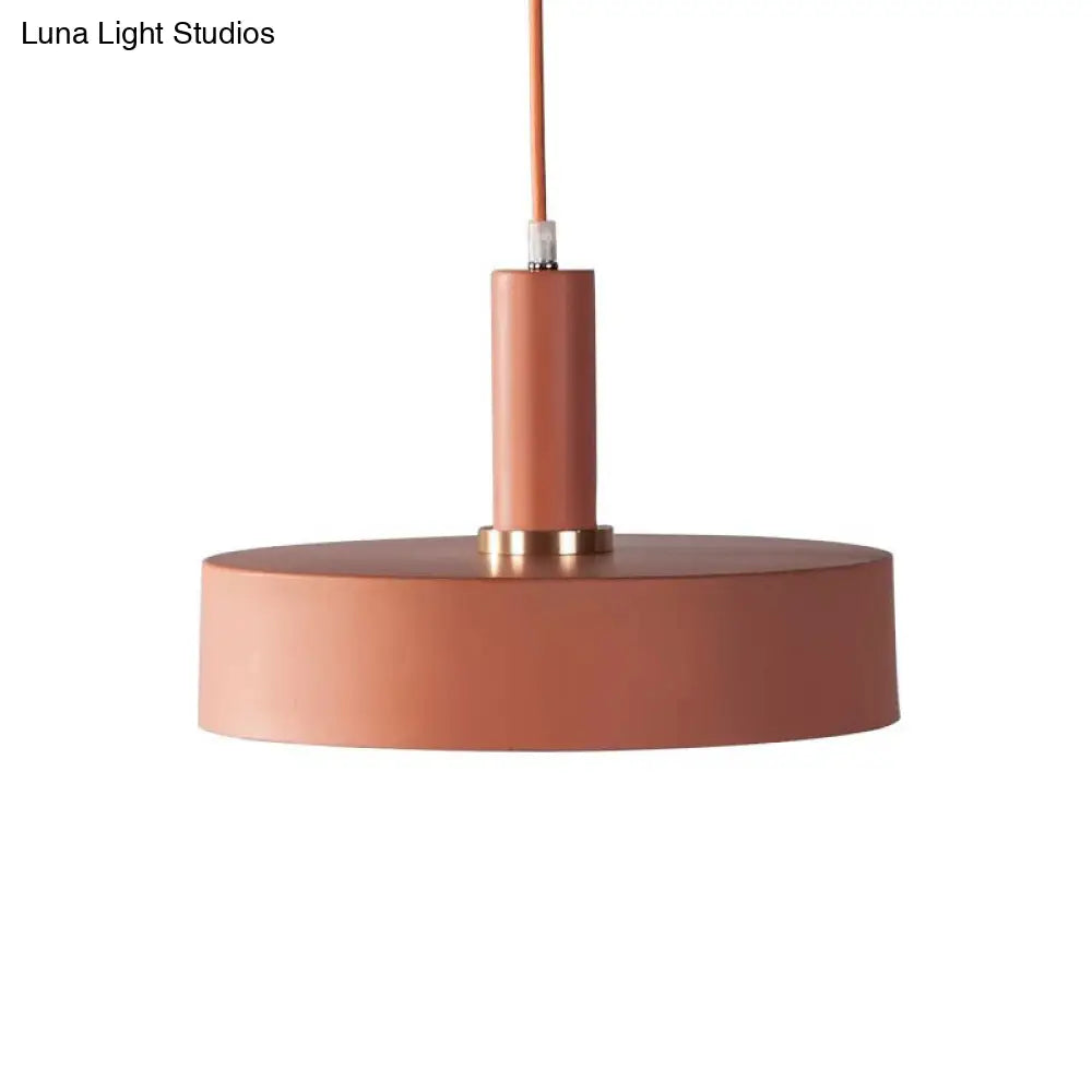 Contemporary Metallic 1-Head Ceiling Light For Bedroom: Round Drop Lamp