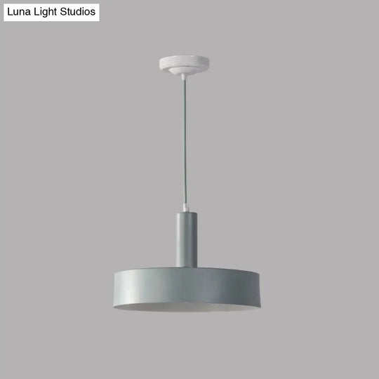 Contemporary Metallic 1-Head Ceiling Light For Bedroom: Round Drop Lamp Green