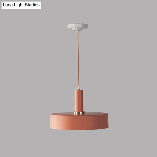 Contemporary Metallic 1-Head Ceiling Light For Bedroom: Round Drop Lamp