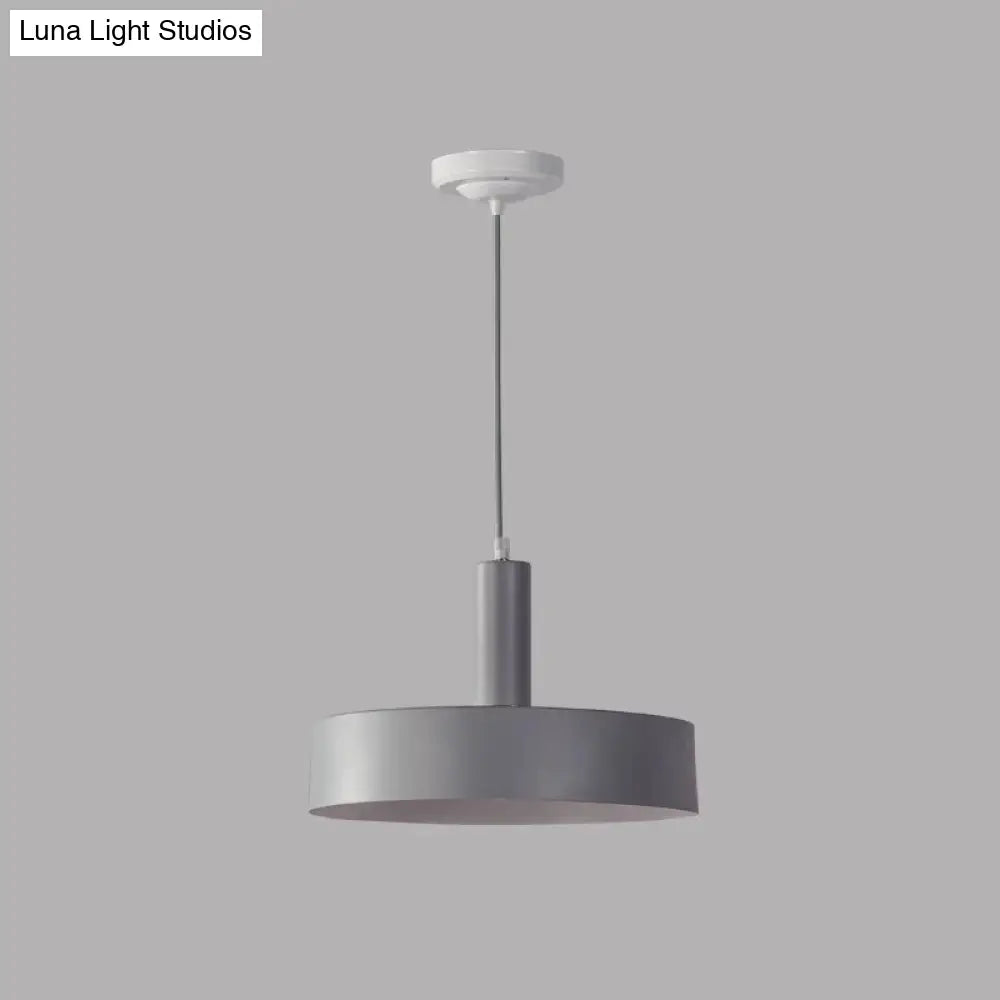 Contemporary Metallic 1-Head Ceiling Light For Bedroom: Round Drop Lamp