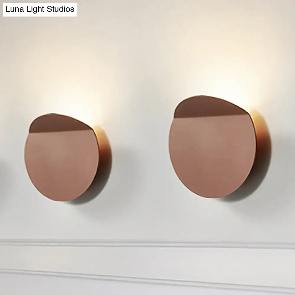 Modern Round Metal Wall Sconce Light - Black/Grey/White Led Corridor Mount