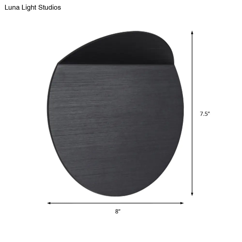 Modern Round Metal Wall Sconce Light - Black/Grey/White Led Corridor Mount