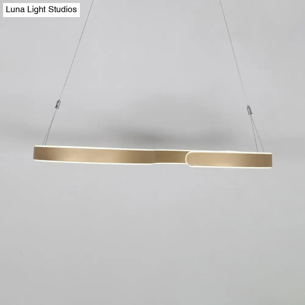 Modern S-Shaped Led Acrylic Chandelier - Brown/Gold Finish 23.5/31.5 Wide Warm/White/Natural Light