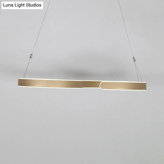 Modern S-Shaped Led Acrylic Chandelier - Brown/Gold Finish 23.5/31.5 Wide Warm/White/Natural Light