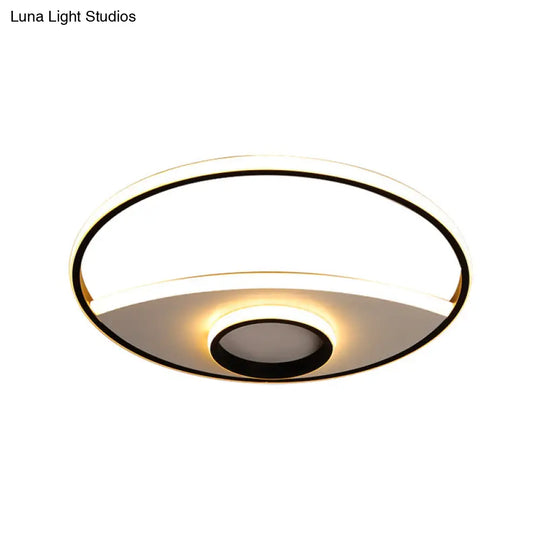 Modern Silver Circle Ceiling Fixture: Acrylic Flushmount Lights In Warm/White 16/19.5/23.5