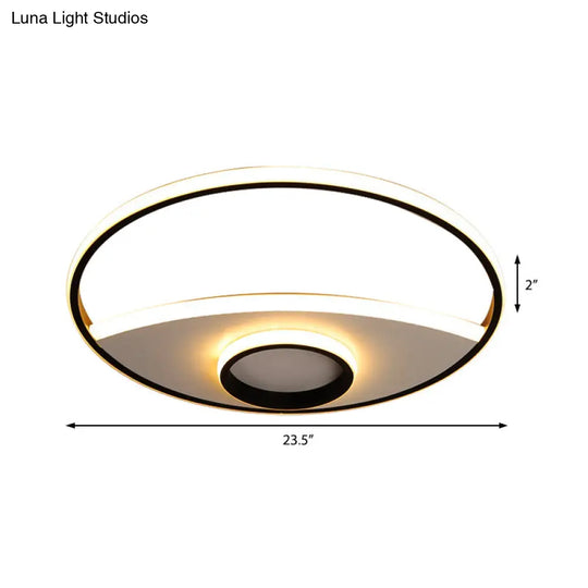 Modern Silver Circle Ceiling Fixture: Acrylic Flushmount Lights In Warm/White 16/19.5/23.5