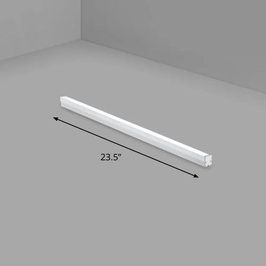 Modern Silver Finish Led Ceiling Light Fixture For Office - Aluminum Rod Shape Flushmount / 23.5’