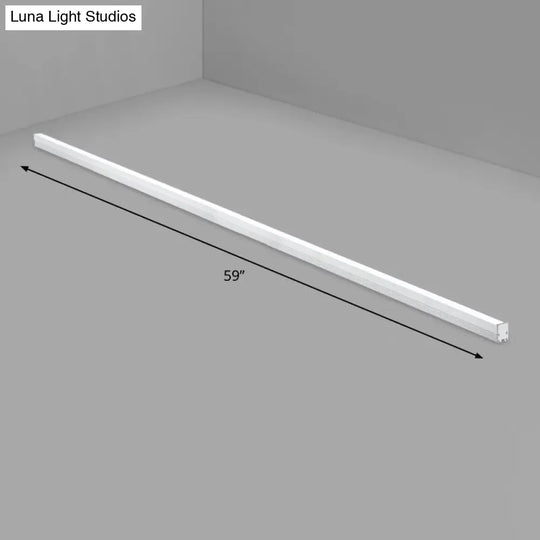 Modern Silver Finish Led Ceiling Light Fixture For Office - Aluminum Rod Shape Flushmount / 59