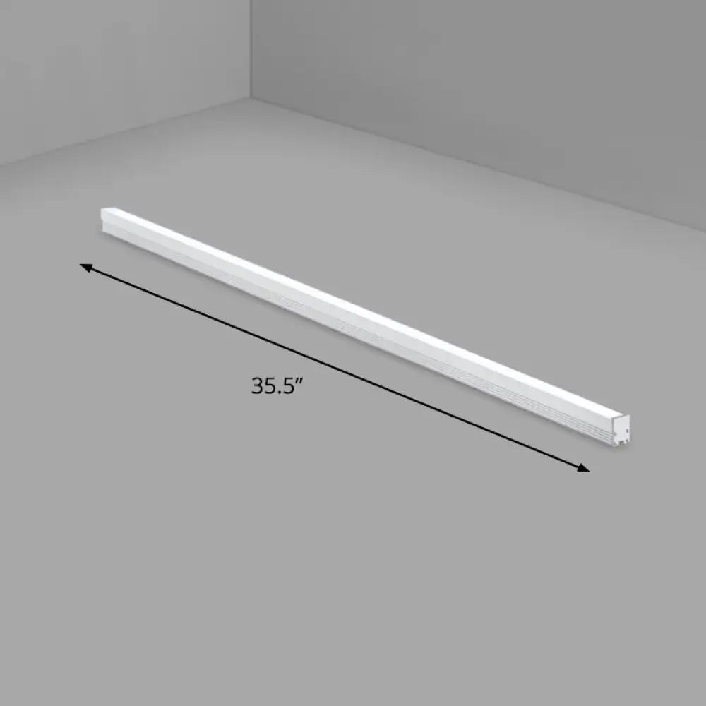 Modern Silver Finish Led Ceiling Light Fixture For Office - Aluminum Rod Shape Flushmount / 35.5’