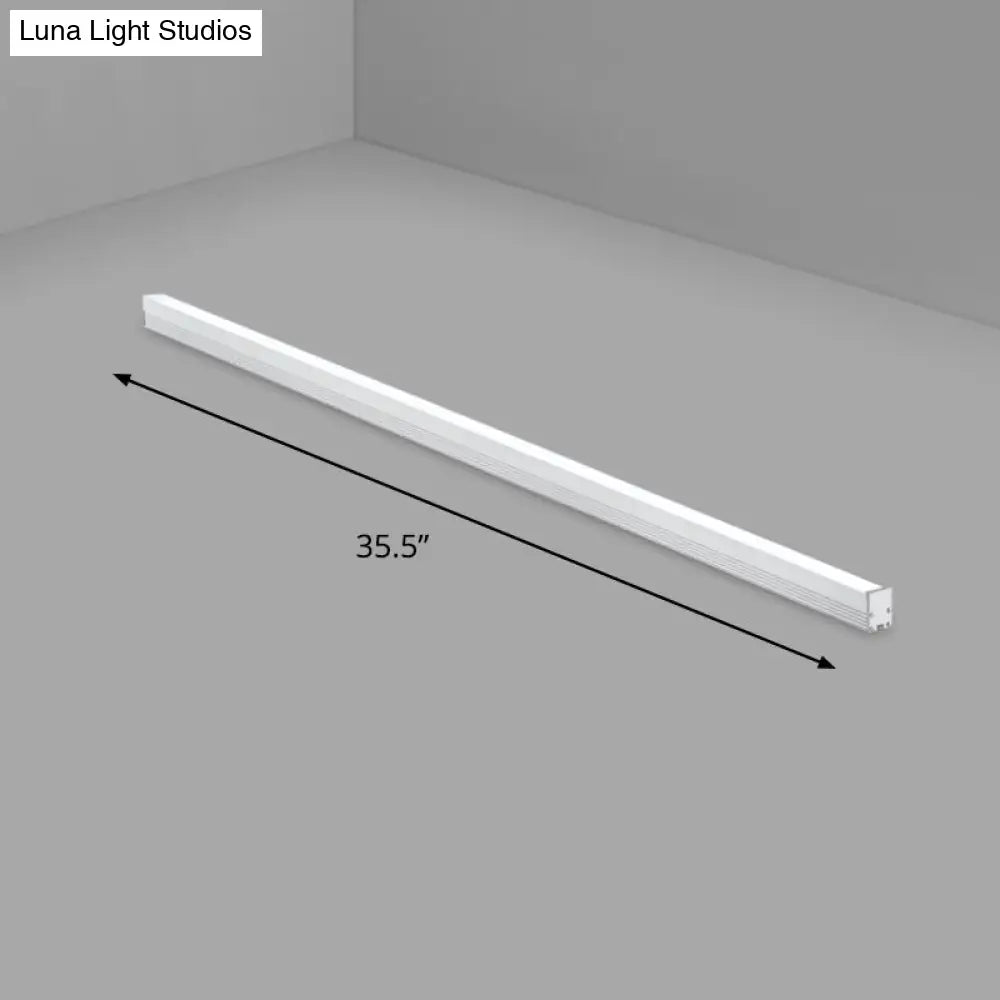 Modern Silver Finish Led Ceiling Light Fixture For Office - Aluminum Rod Shape Flushmount / 35.5