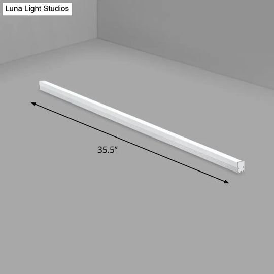 Modern Silver Finish Led Ceiling Light Fixture For Office - Aluminum Rod Shape Flushmount / 35.5