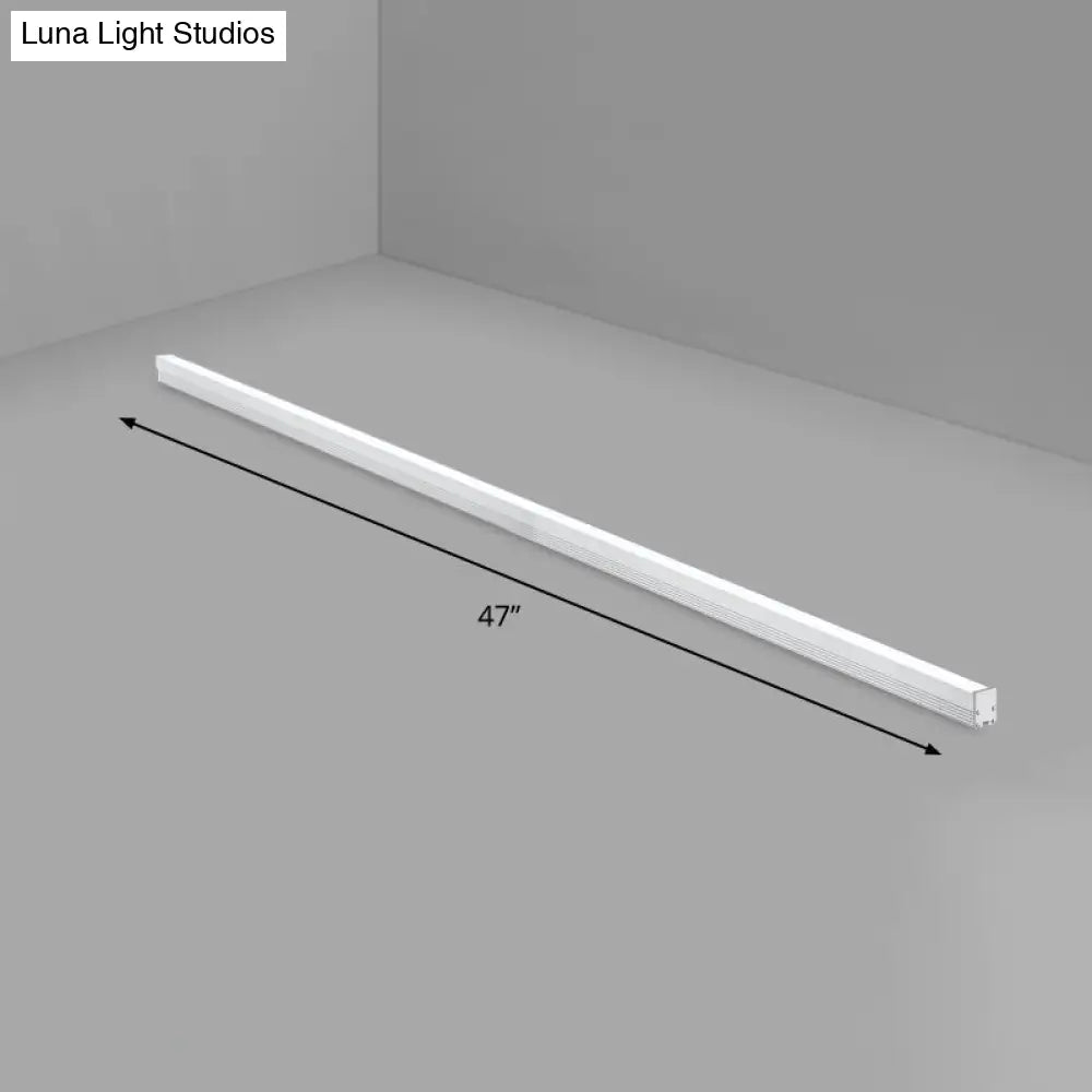 Modern Silver Finish Led Ceiling Light Fixture For Office - Aluminum Rod Shape Flushmount / 47