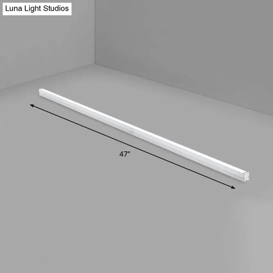 Modern Silver Finish Led Ceiling Light Fixture For Office - Aluminum Rod Shape Flushmount / 47