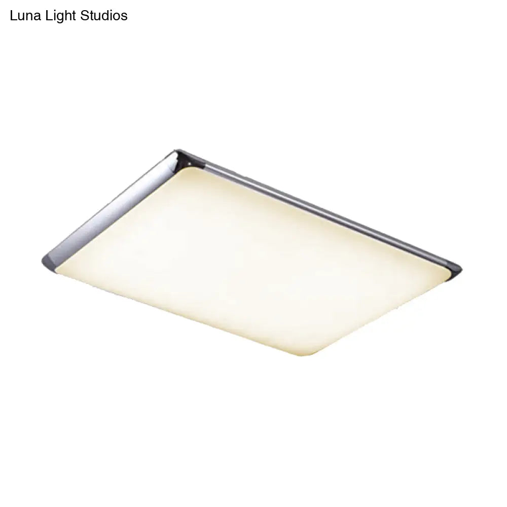 Modern Silver Flush Light With Led And Acrylic Shade For Living Room 25.5/36 Wide