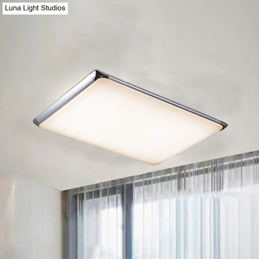 Modern Silver Flush Light With Led And Acrylic Shade For Living Room 25.5/36 Wide / 25.5 Warm