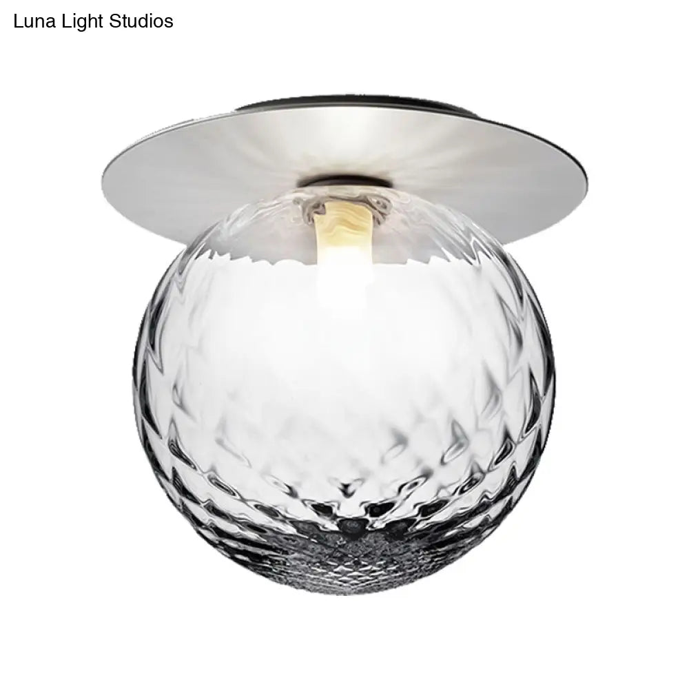 Modern Silver/Gold Finish Orbit Flush Mount Ceiling Light With White/Clear Glass Shade