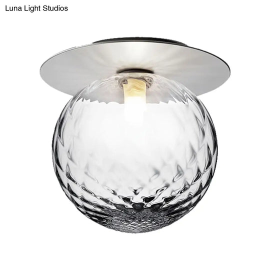 Modern Silver/Gold Finish Orbit Flush Mount Ceiling Light With White/Clear Glass Shade