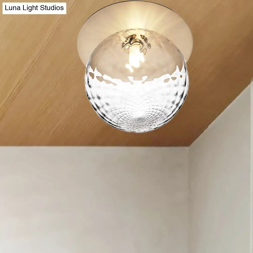 Modern Silver/Gold Finish Orbit Flush Mount Ceiling Light With White/Clear Glass Shade