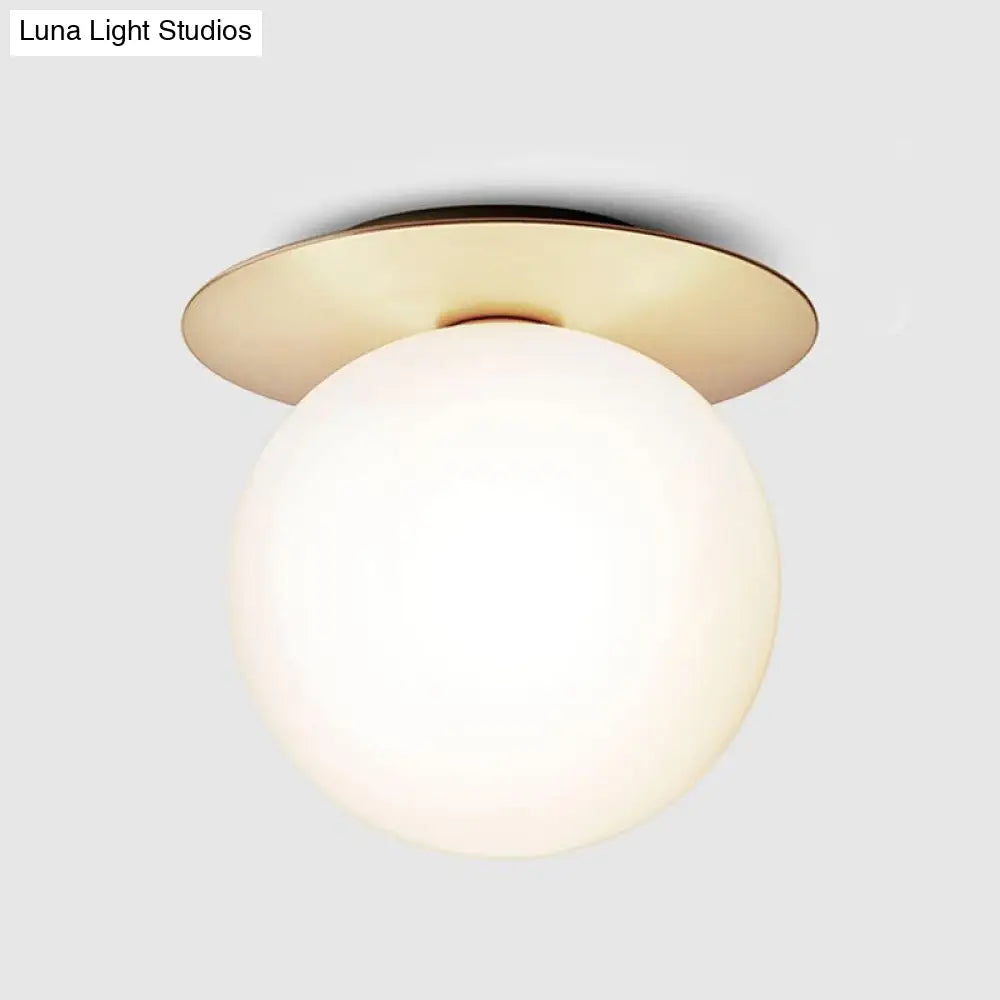 Modern Silver/Gold Finish Orbit Flush Mount Ceiling Light With White/Clear Glass Shade