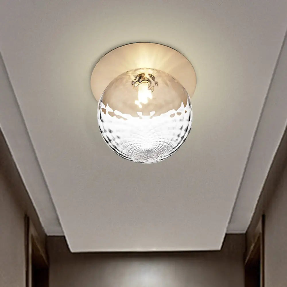 Modern Silver/Gold Finish Orbit Flush Mount Ceiling Light With White/Clear Glass Shade Gold / Clear