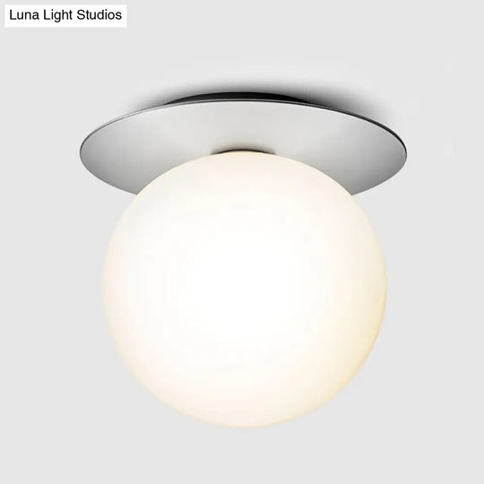 Modern Silver/Gold Finish Orbit Flush Mount Ceiling Light With White/Clear Glass Shade