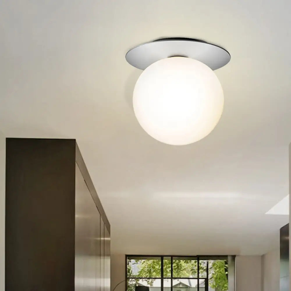 Modern Silver/Gold Finish Orbit Flush Mount Ceiling Light With White/Clear Glass Shade Silver /