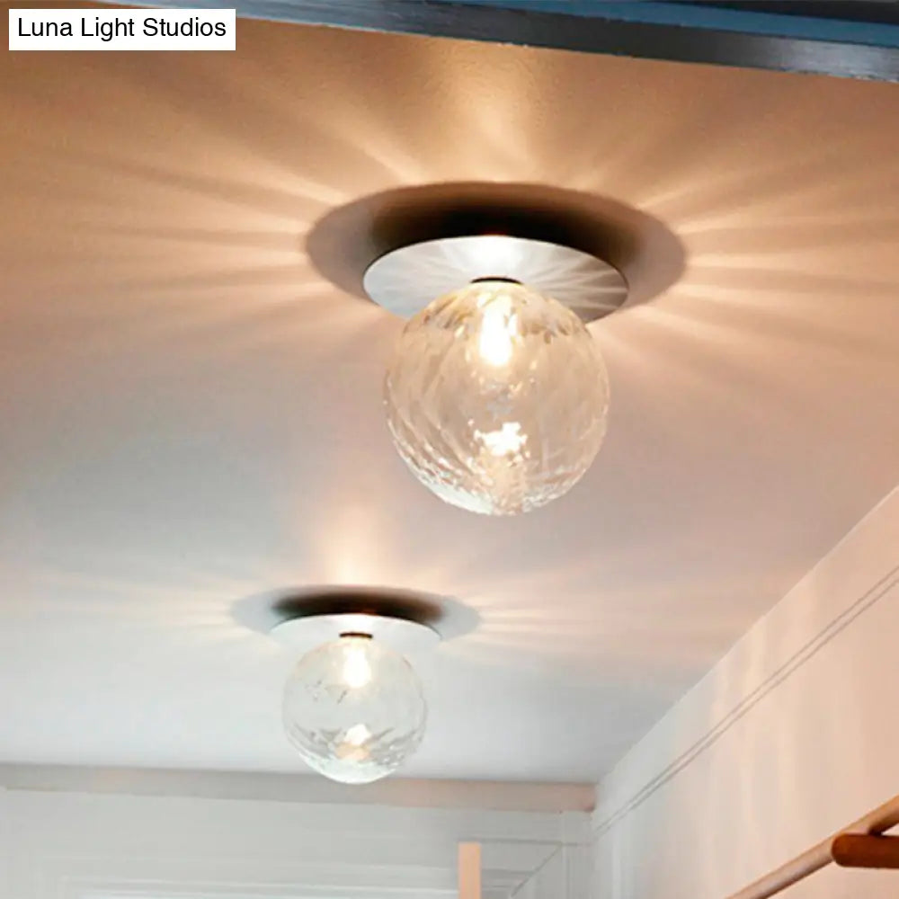 Modern Silver/Gold Finish Orbit Flush Mount Ceiling Light With White/Clear Glass Shade