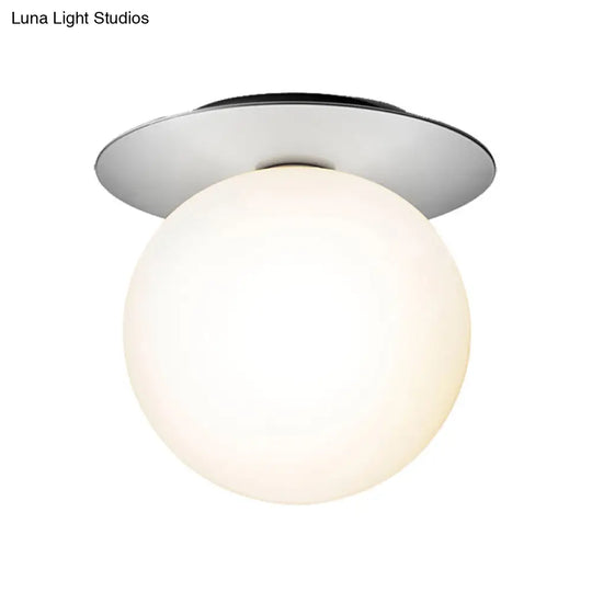 Modern Silver/Gold Finish Orbit Flush Mount Ceiling Light With White/Clear Glass Shade