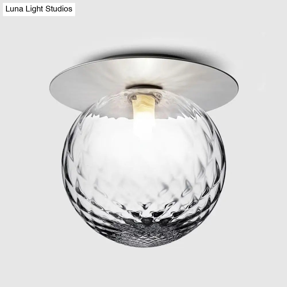 Modern Silver/Gold Finish Orbit Flush Mount Ceiling Light With White/Clear Glass Shade