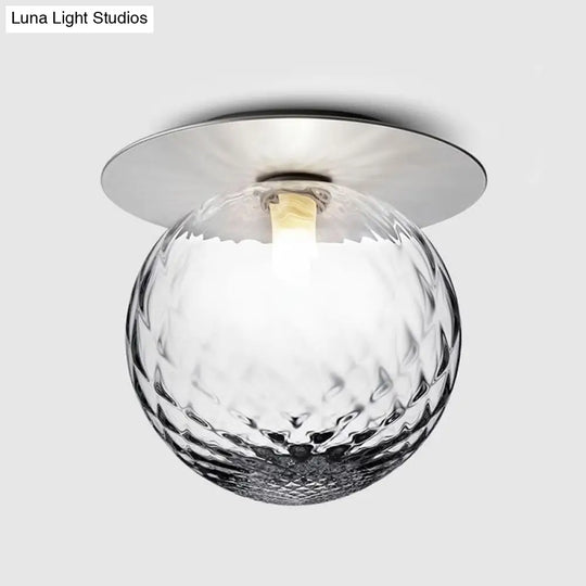 Modern Silver/Gold Finish Orbit Flush Mount Ceiling Light With White/Clear Glass Shade