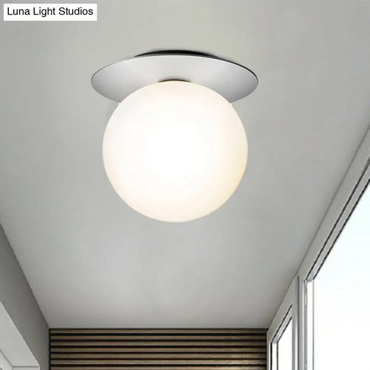 Modern Silver/Gold Finish Orbit Flush Mount Ceiling Light With White/Clear Glass Shade