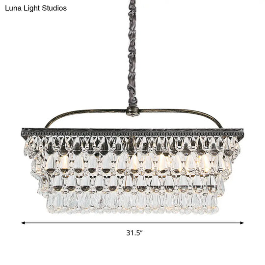 Modern Silver Teardrop Crystal Ceiling Light With 4/6 Heads For Living Room Island