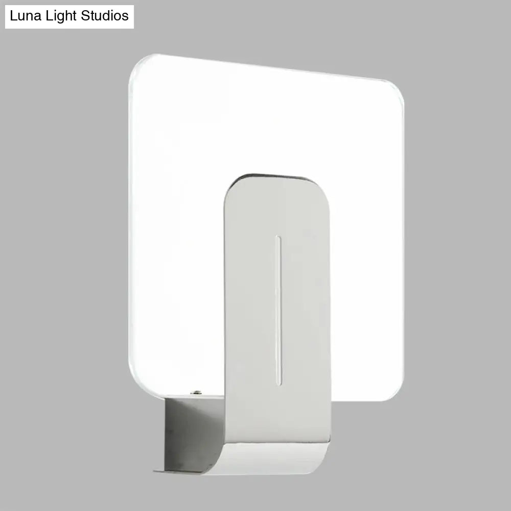 Modern Silver Wall Mounted Sconce Light For Bathroom With Clear Glass Shade