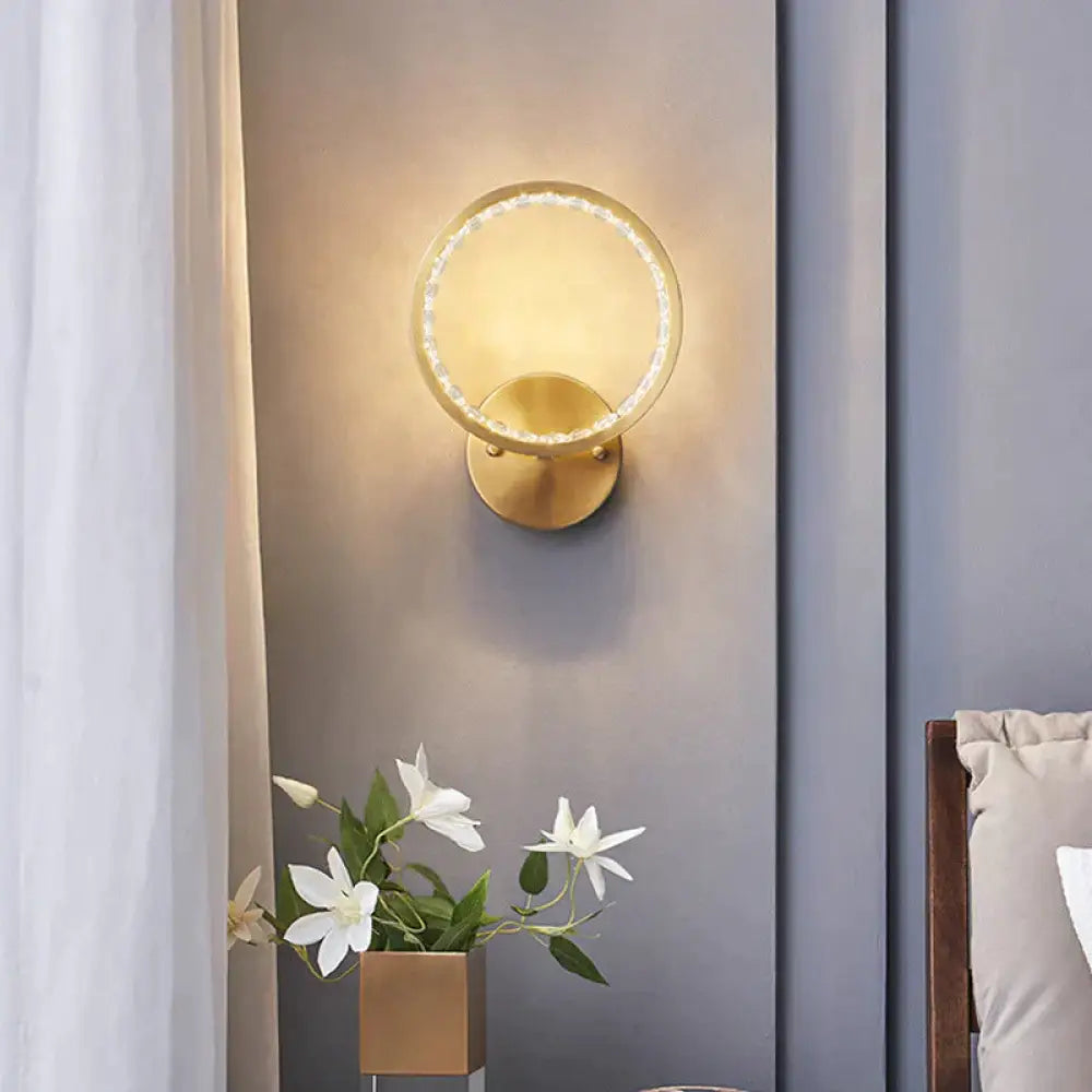 Modern Simple Bedroom Bedside Copper Wall Lamp Lamps