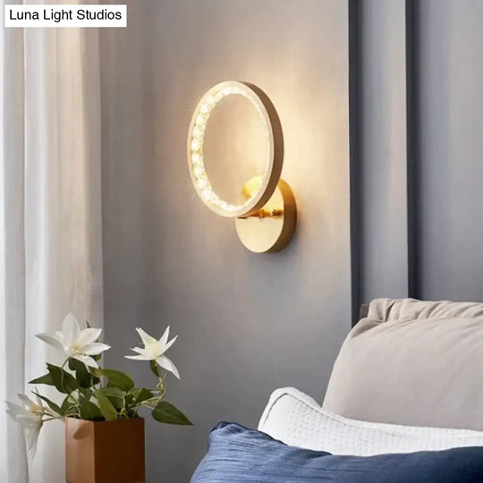 Modern Simple Bedroom Bedside Copper Wall Lamp Lamps